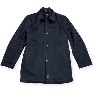 Vintage Harry Rosen Loro Piana Wool Coat Men's Size 38 Black Made In Italy